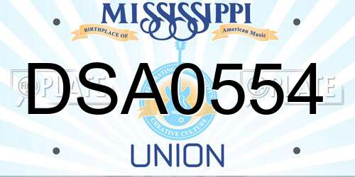 DSA0554 Mississippi License Plate