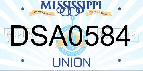 DSA0584 Mississippi License Plate