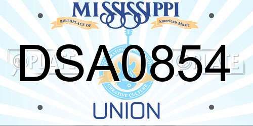 DSA0854 Mississippi License Plate