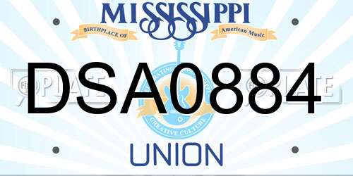 DSA0884 Mississippi License Plate