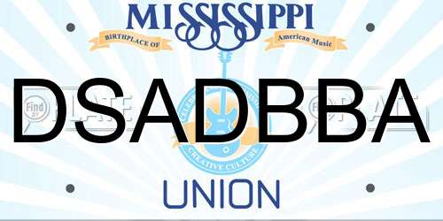 DSADBBA Mississippi License Plate