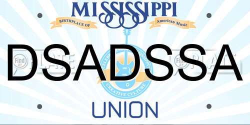DSADSSA Mississippi License Plate