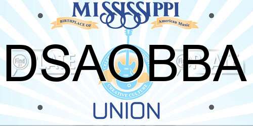 DSAOBBA Mississippi License Plate