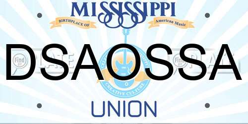DSAOSSA Mississippi License Plate