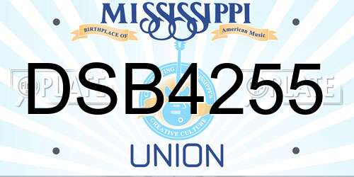 DSB4255 Mississippi License Plate