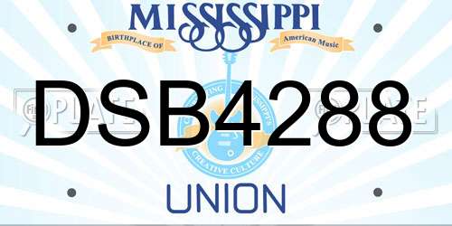 DSB4288 Mississippi License Plate