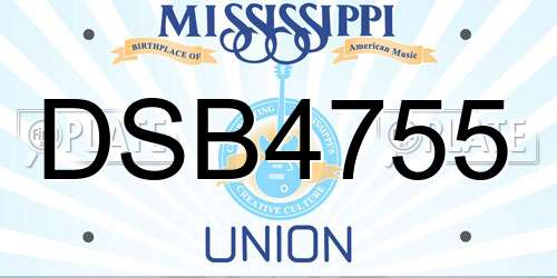 DSB4755 Mississippi License Plate