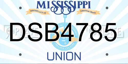 DSB4785 Mississippi License Plate