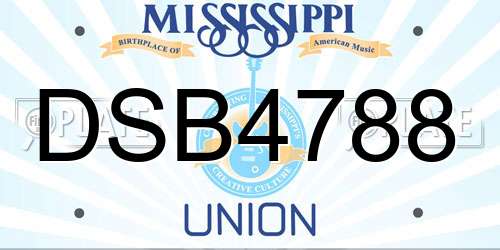 DSB4788 Mississippi License Plate