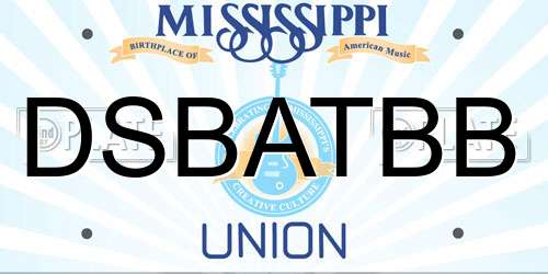 DSBATBB Mississippi License Plate