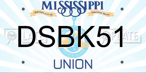 DSBK51 Mississippi License Plate