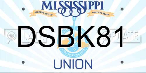 DSBK81 Mississippi License Plate