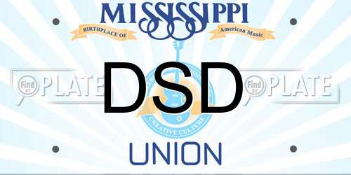 DSD Mississippi License Plate
