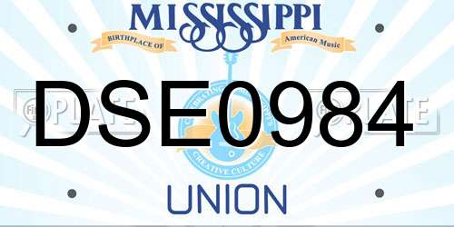 DSE0984 Mississippi License Plate
