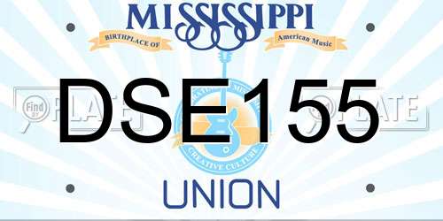 DSE155 Mississippi License Plate
