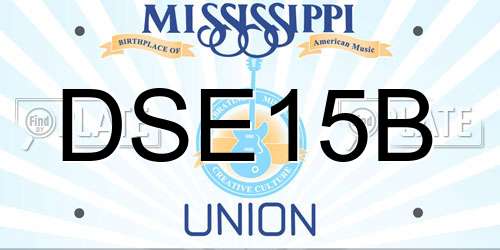DSE15B Mississippi License Plate