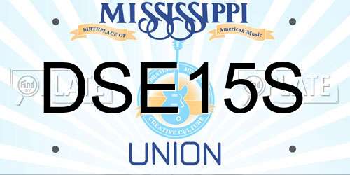 DSE15S Mississippi License Plate