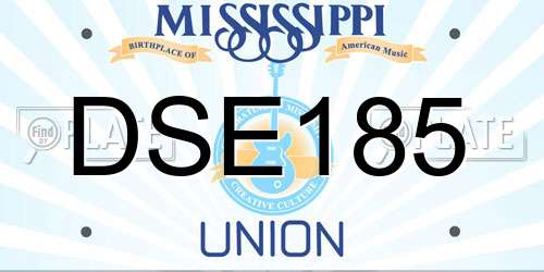 DSE185 Mississippi License Plate