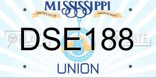 DSE188 Mississippi License Plate