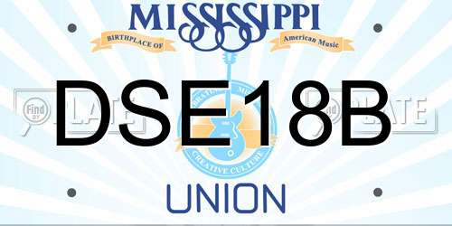 DSE18B Mississippi License Plate
