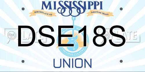 DSE18S Mississippi License Plate