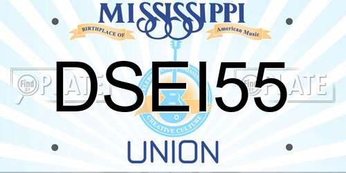DSEI55 Mississippi License Plate