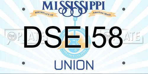 DSEI58 Mississippi License Plate