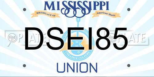 DSEI85 Mississippi License Plate