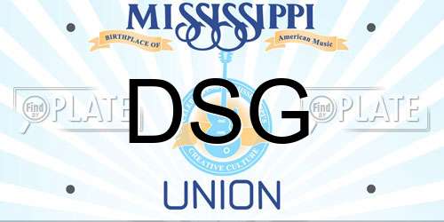 DSG Mississippi License Plate