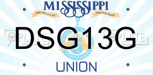 DSG13G Mississippi License Plate