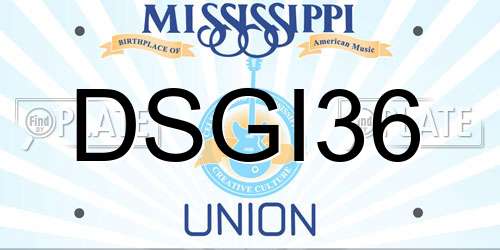 DSGI36 Mississippi License Plate