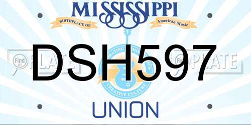 DSH597 Mississippi License Plate