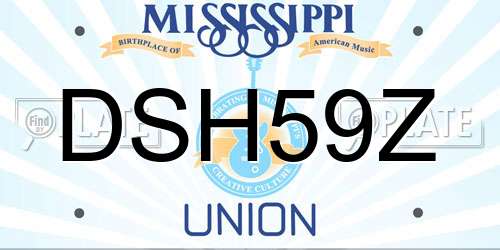 DSH59Z Mississippi License Plate