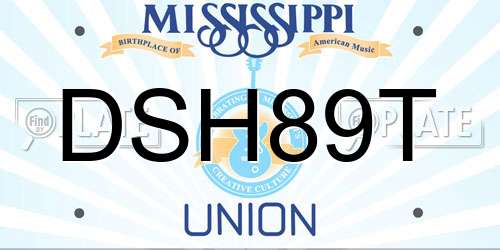 DSH89T Mississippi License Plate
