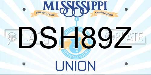 DSH89Z Mississippi License Plate