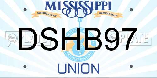 DSHB97 Mississippi License Plate