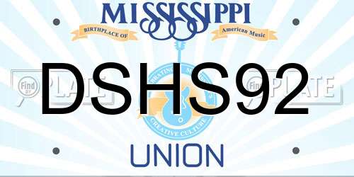 DSHS92 Mississippi License Plate