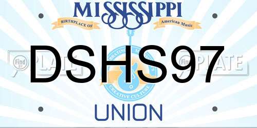 DSHS97 Mississippi License Plate