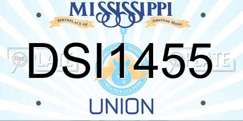 DSI1455 Mississippi License Plate