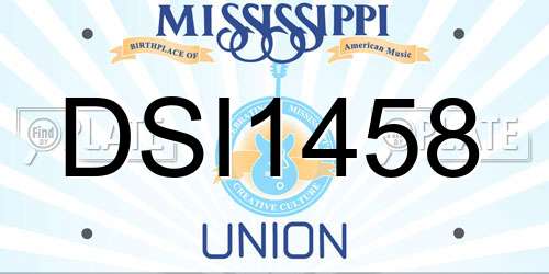 DSI1458 Mississippi License Plate