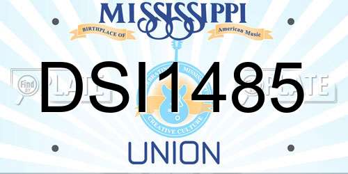 DSI1485 Mississippi License Plate