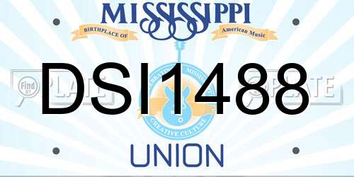 DSI1488 Mississippi License Plate