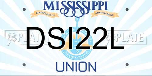 DSI22L Mississippi License Plate