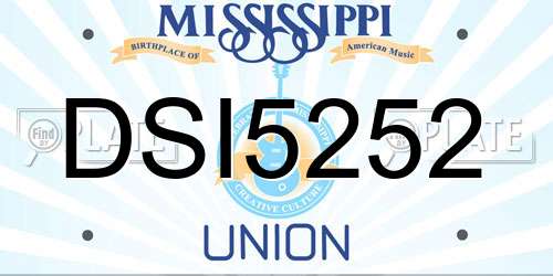 DSI5252 Mississippi License Plate