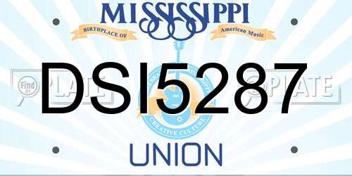 DSI5287 Mississippi License Plate