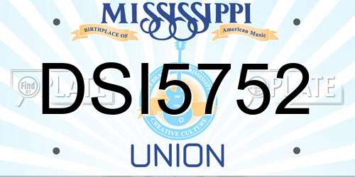 DSI5752 Mississippi License Plate
