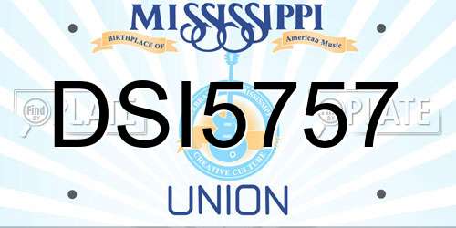 DSI5757 Mississippi License Plate