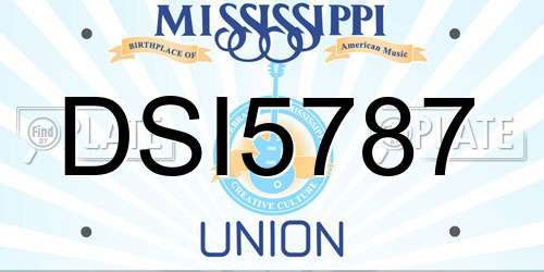 DSI5787 Mississippi License Plate