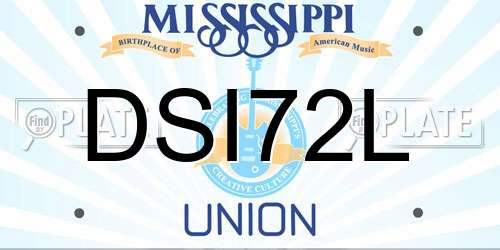 DSI72L Mississippi License Plate