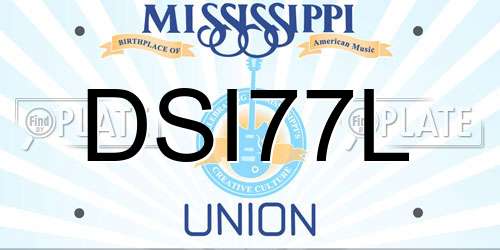 DSI77L Mississippi License Plate
